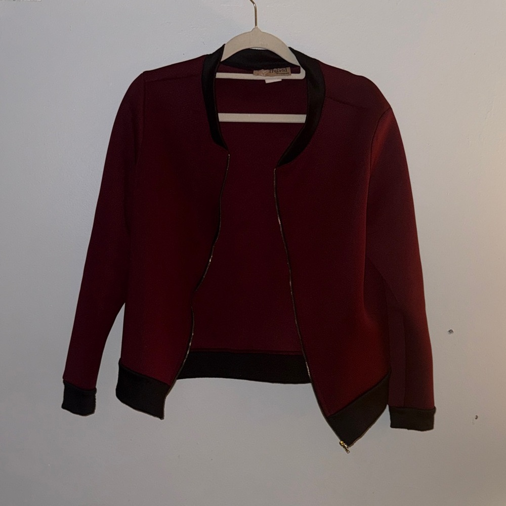 Hybrid & Company Burgundy Bomber Jacket